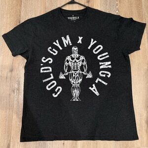 youngla golds gym heather tee size xxl